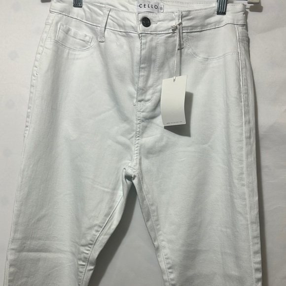 Cello White Cropped Ankle Jeans with Frayed Hem - Picture 3 of 11